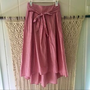 Max Studio | Red and White Gingham Skirt